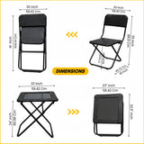 3-Piece Outdoor Wicker Folding Patio Set (Black)