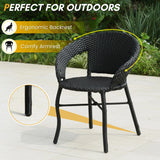5-Piece Outdoor Rattan Wicker Patio Bistro Set