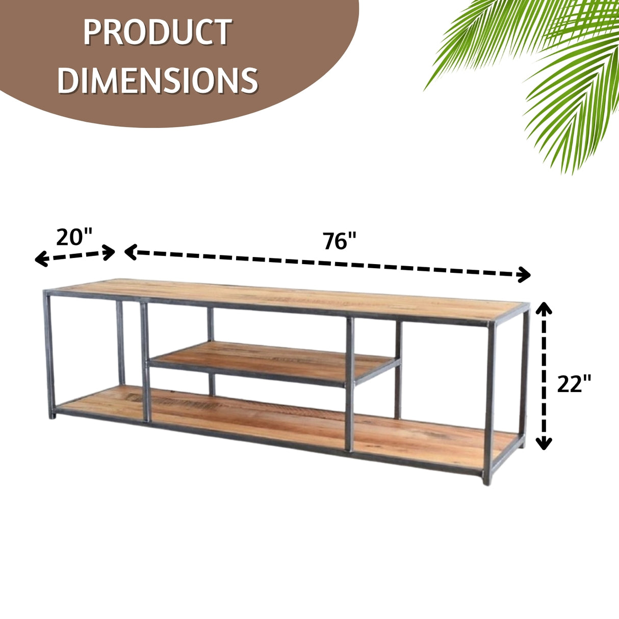 Sheesham Wood Top Open Media Console Table