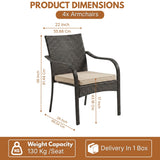 4-Piece Outdoor Rattan Wicker Patio Dining Chairs