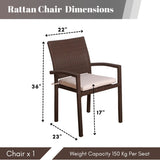 1-Piece Outdoor Rattan Wicker Patio Dining Chair