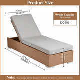 Outdoor All-Weather Rattan Wicker Lounger (Beige & Grey)