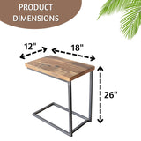 Solid Sheesham Wood C-Shape Corner Side Table