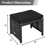 Set of 2 Wicker Ottomans, Multipurpose Outdoor Furniture