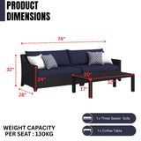 Outdoor All-Weather Rattan Wicker Three Seater Sofa