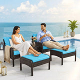 Outdoor Wicker 5-Piece Patio Sofa Set