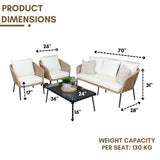 5-Seater Outdoor All-Weather Rope Sofa Set