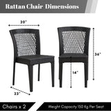 Outdoor Rattan Wicker Patio Dining Chairs