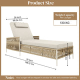 Outdoor Rope Lounger Set of 2 (Beige & Cream)
