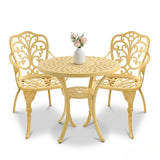 Outdoor 3-Piece Cast Aluminum Bistro Set (Beige)