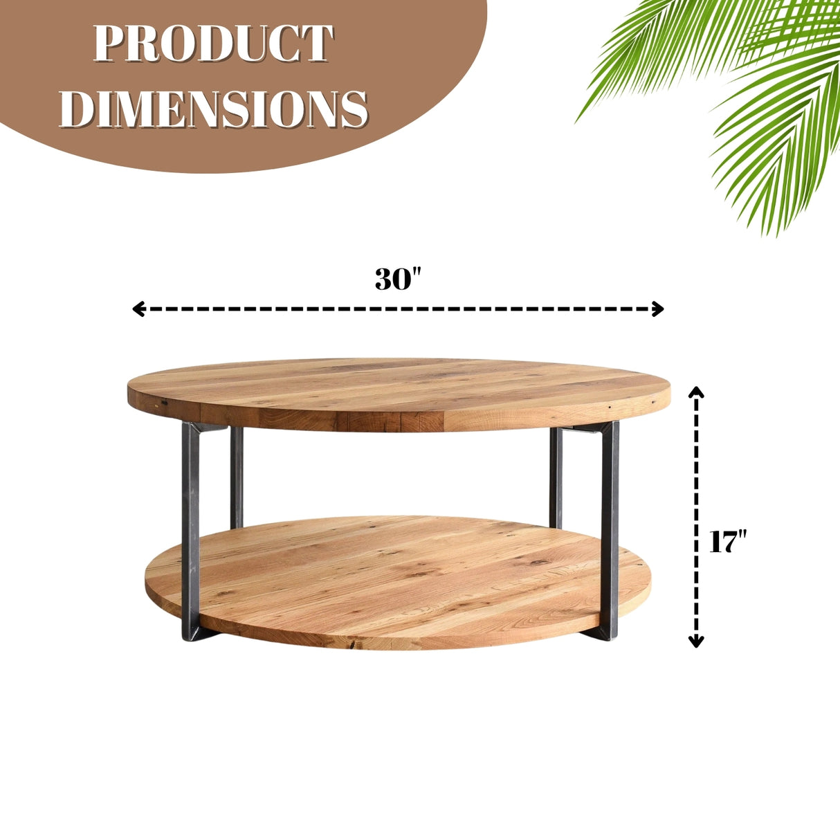 Sheesham Wood Top 2-Tier Round Coffee Table