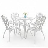 Outdoor Cast Aluminum 5-Piece Patio Conversation Set (White)