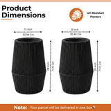 Outdoor Rope Planter Set of 2 (Black)