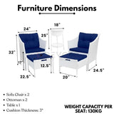 Outdoor Rattan Wicker 5 Piece Patio Sofa Set