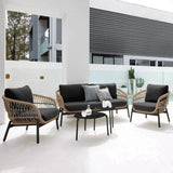 Outdoor 4 Seater Rope Conversation Sofa Set