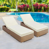 Outdoor 2-Piece Chaise Lounge Chair with Adjustable Settings and Cushions
