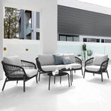 Outdoor 4 Seater Rope Conversation Sofa Set