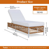 Outdoor Rope Lounge Chairs Set of 2 with Thick Cushions