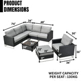 Outdoor Rattan Wicker 7-Seater Sofa Set