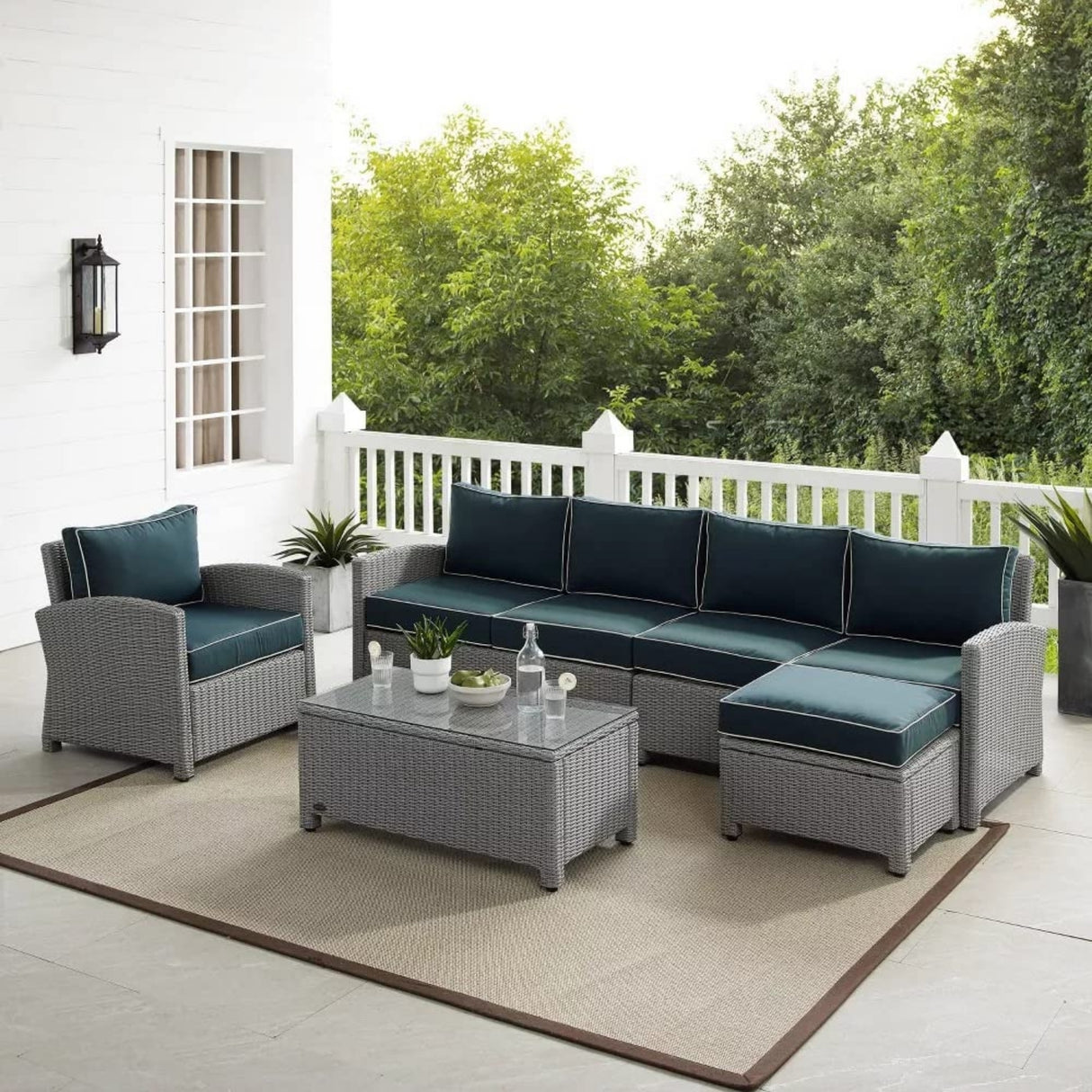 Outdoor Rattan Wicker 6-Seater Sofa Set