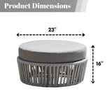 Round Outdoor Rope Footstool