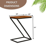 Solid Sheesham Wood Bedside Z-Shape Corner Side Small Coffee Table