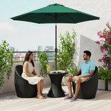 Outdoor Rattan Wicker 3-Piece Conversation Set