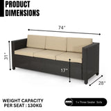 Outdoor All-Weather Wicker 3-Seater Sofa