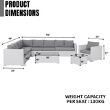 7-Piece L-Shaped Outdoor Sectional Sofa