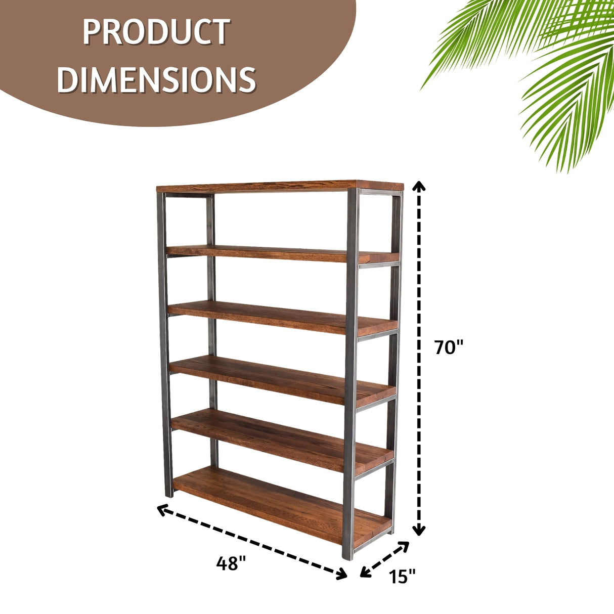 6-Tier Sheesham Wood Top Book Shelf