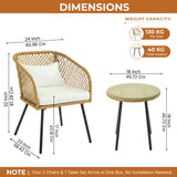 Outdoor Wicker 3-Piece Patio Set