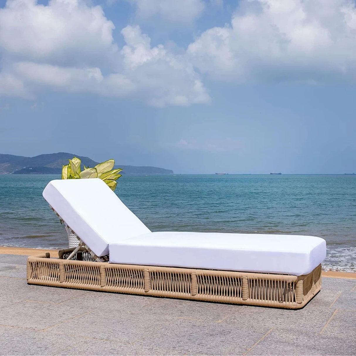 Outdoor All-Weather Rope Lounger with Cushions