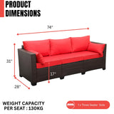 3-Seater Outdoor Rattan Wicker Patio Sofa