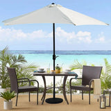 9ft White Color Outdoor Patio Umbrella with Centre Pole