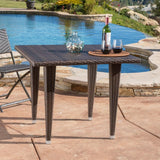 Outdoor Wicker Patio Counter Height Table (Dark Brown)
