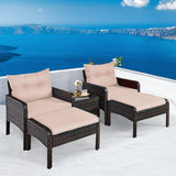 Outdoor Wicker 5-Piece Patio Sofa Set