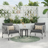 3 Piece Garden Outdoor Rope Patio Set