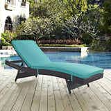 Outdoor Rattan Wicker Chaise Lounger For Poolside
