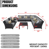 All Weather Outdoor Wicker Garden L-Shape Sectional Conversation Set