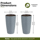 2-Piece Outdoor Wicker Planter Set (Silver Grey)