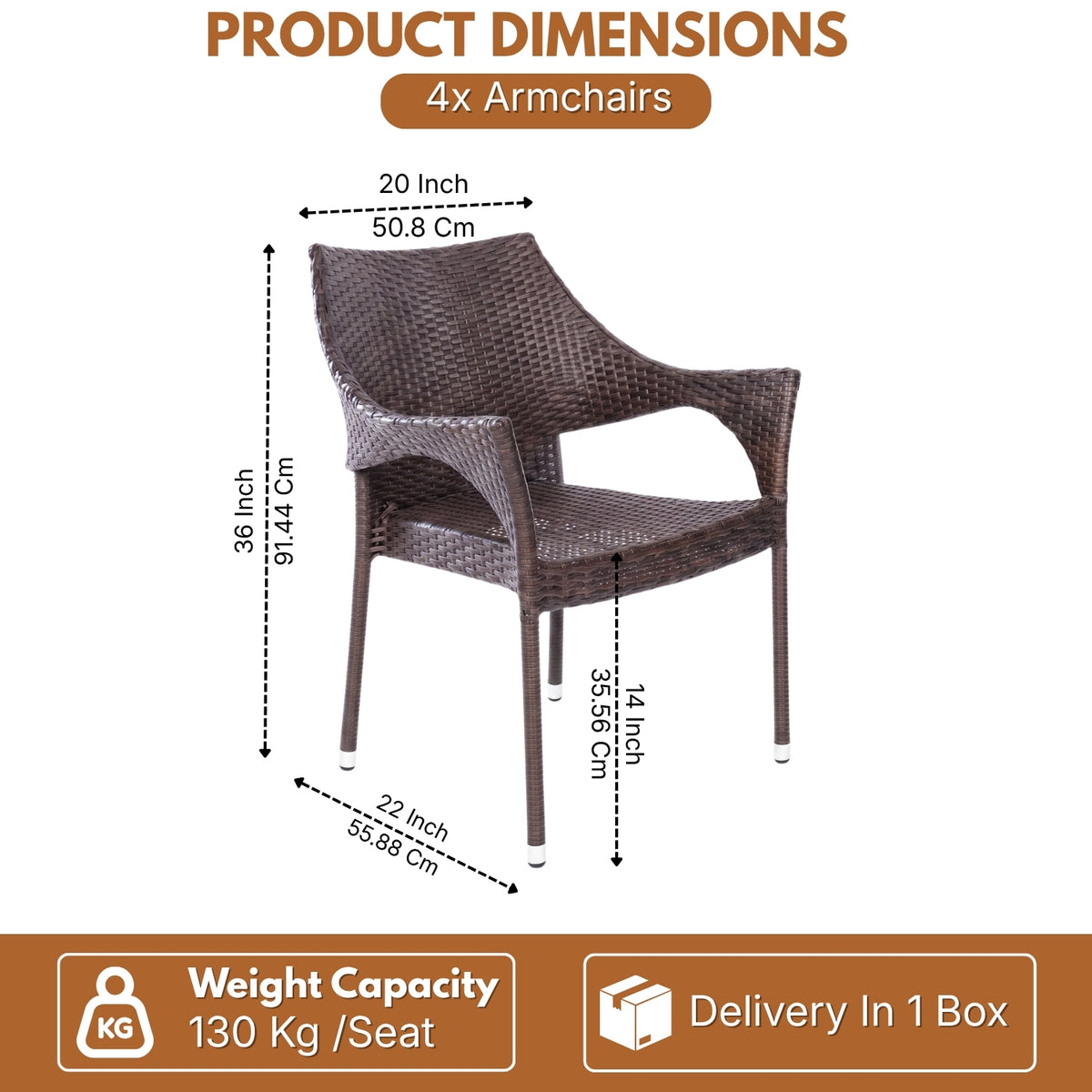 Outdoor Rattan Wicker Patio Dining Chairs