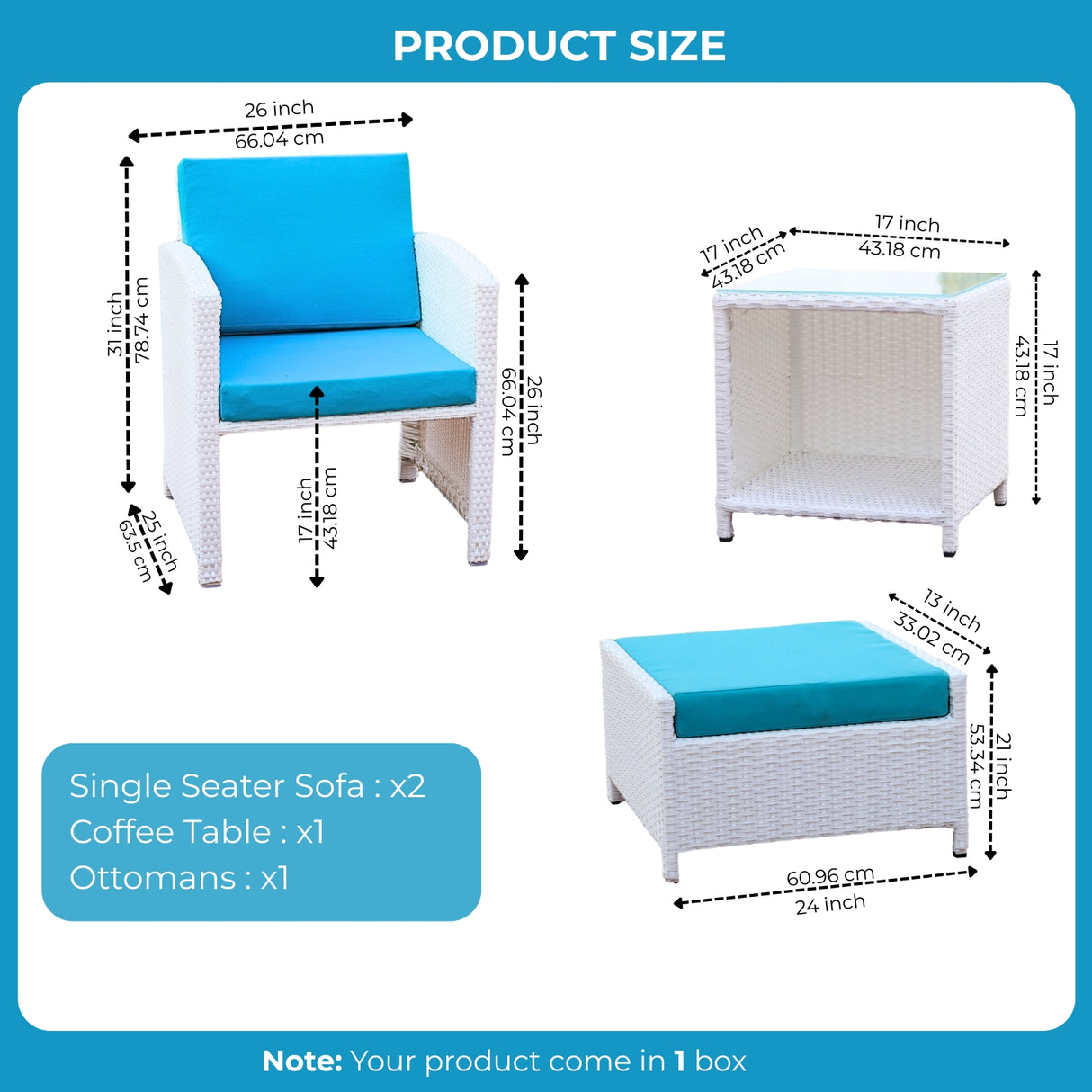 Outdoor 5 Piece Patio Wicker All Weather Sectional Furniture Set