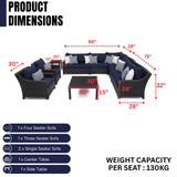 All Weather Outdoor Wicker Garden L-Shape Sectional Conversation Set