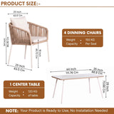 Outdoor Rope 5-Piece Patio Dining Set