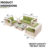 4-Piece Outdoor Rattan Wicker Patio Sofa Set