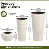 Outdoor Handwoven Rattan Wicker Planter Set of 3 (White)