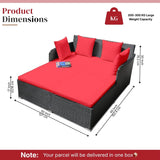 Outdoor Patio Double Seater Daybed For Garden, Poolside