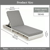 Outdoor Rattan Wicker Single Lounger Chair (White & Grey)
