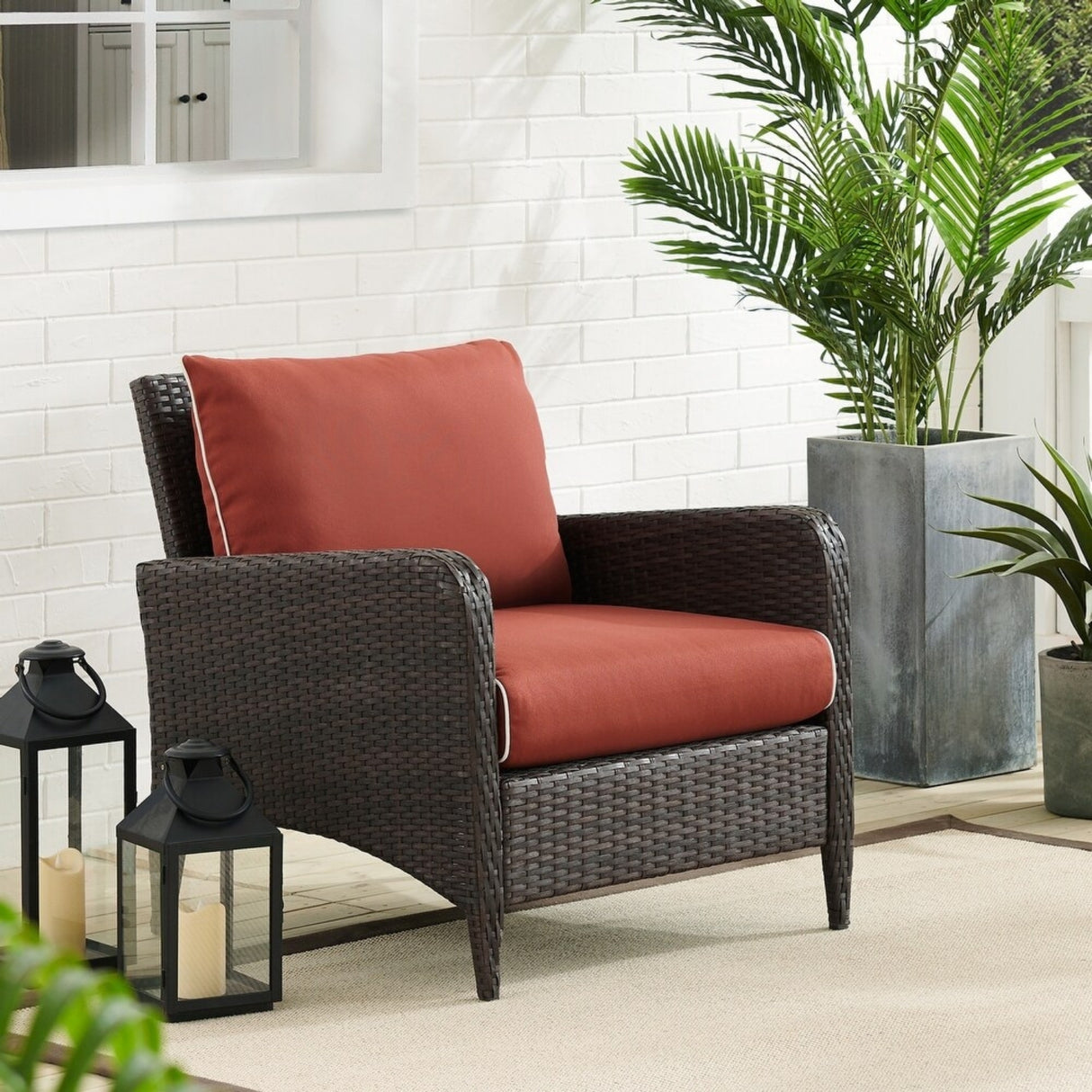 1-Piece Outdoor Wicker Single Seater Sofa