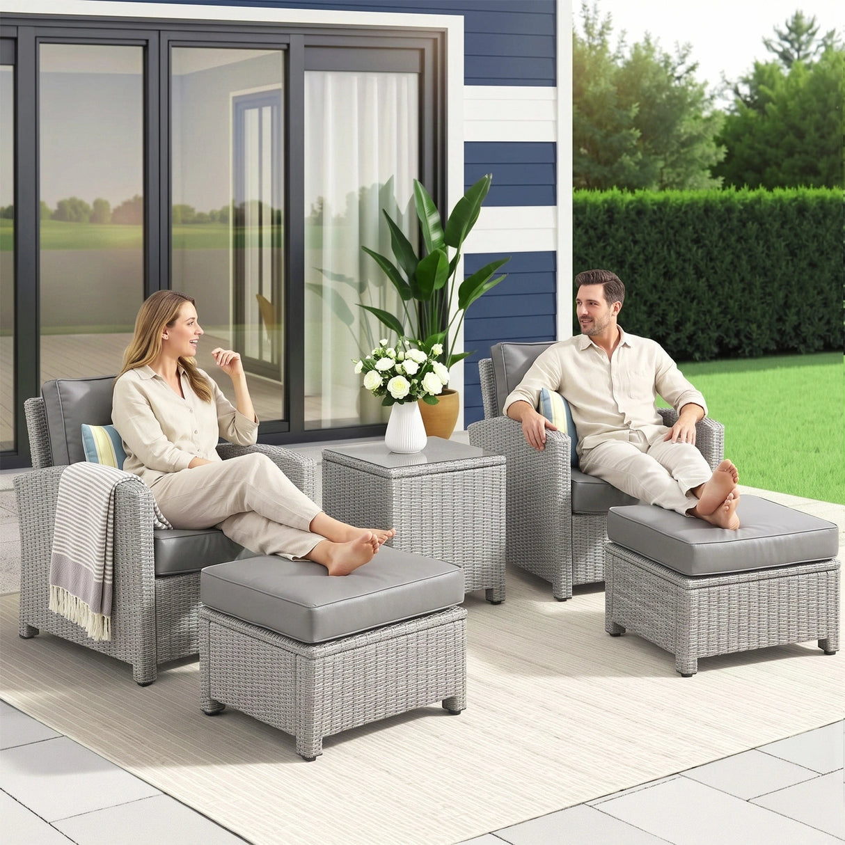5 Pieces Patio Furniture Set